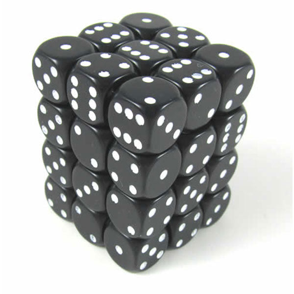 Chessex 36d6 Black/White Opaque