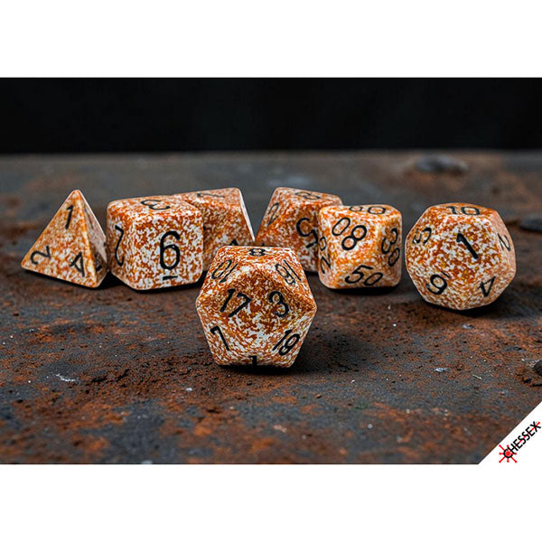 7-Die Set Speckled Dice: Rust