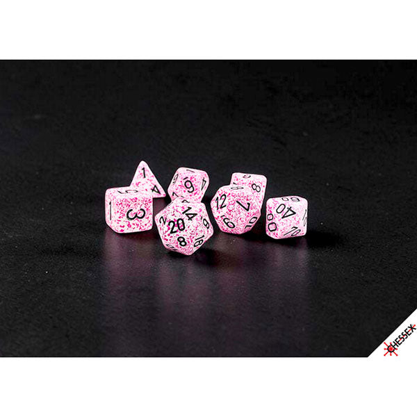 7-Die Set Speckled Dice: Pink