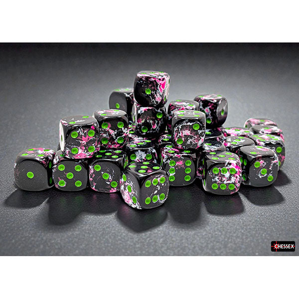 Chessex 36d6 Paintball/Green - Brushed