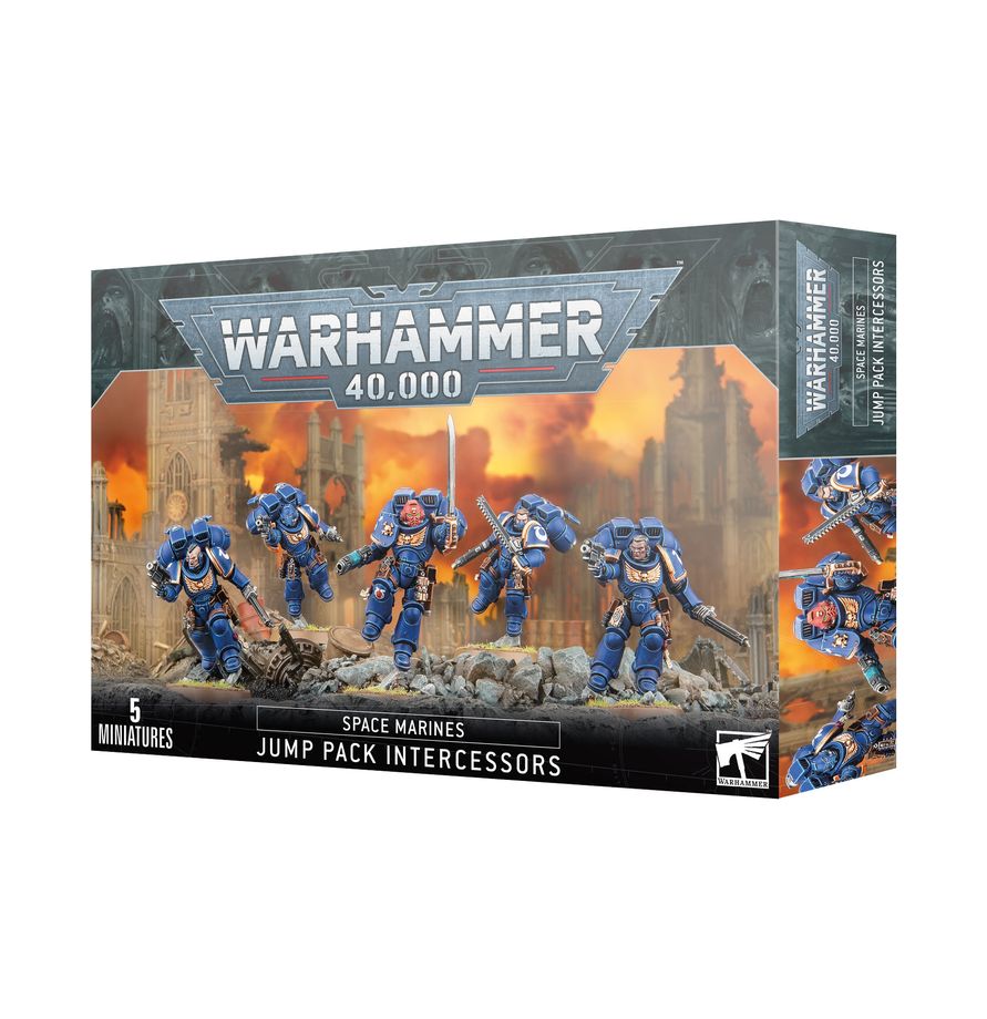 Warhammer 40k Space Marines Assault Intercessors with Jump Packs