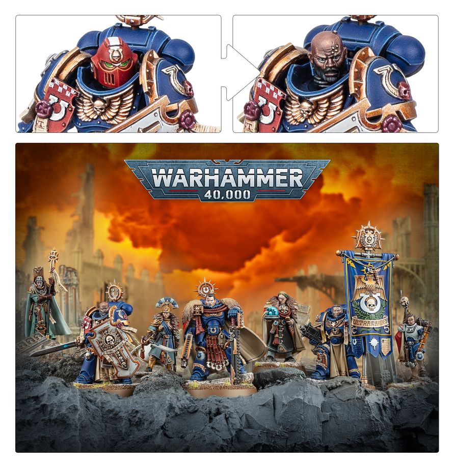 Warhammer 40k: Squad Space Marines Captain Titus and The Wardens of Ultramar