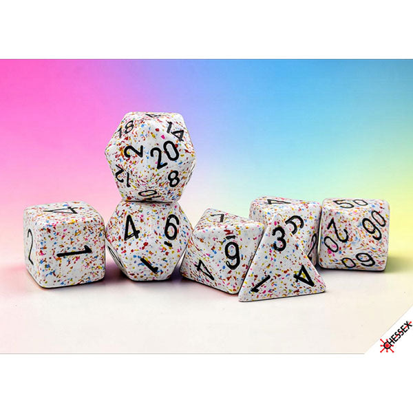 7-Die Set Speckled Dice: Birthday