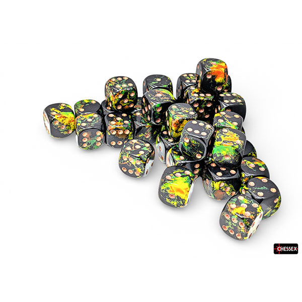 Chessex 36d6 Deep Forest/Gold - Brushed