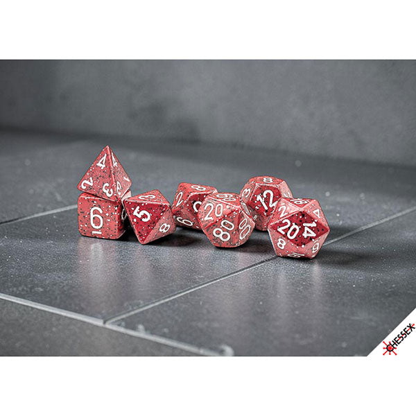 7-Die Set Speckled Dice: Lava Stone