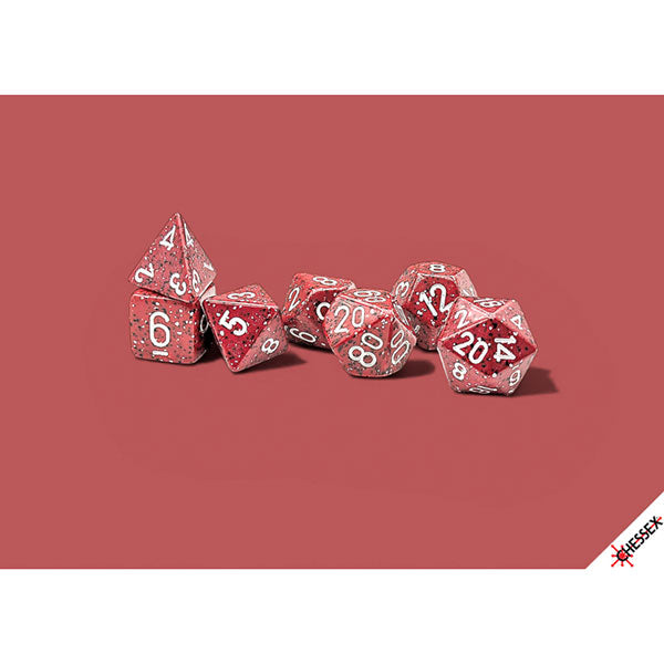 7-Die Set Speckled Dice: Lava Stone