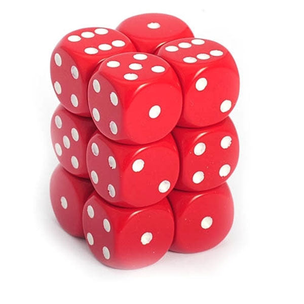 Chessex 12d6 Red/White Opaque