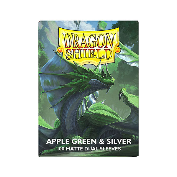 Dragon Shield Sleeves: Standard DUAL MATTE - Apple Green & Silver (100ct)