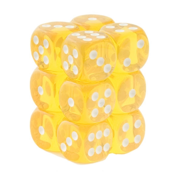 Chessex 12d6 Yellow/White Translucent