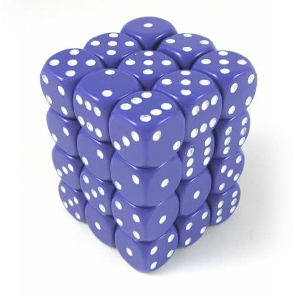 Chessex 36d6 Purple/White Opaque