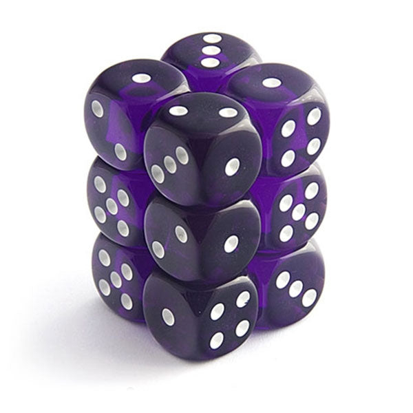 Chessex 12d6 Purple/White Translucent