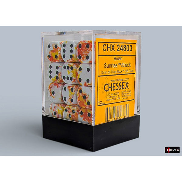 Chessex 36d6 Sunrise/Black - Brushed