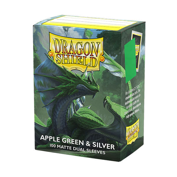 Dragon Shield Sleeves: Standard DUAL MATTE - Apple Green & Silver (100ct)