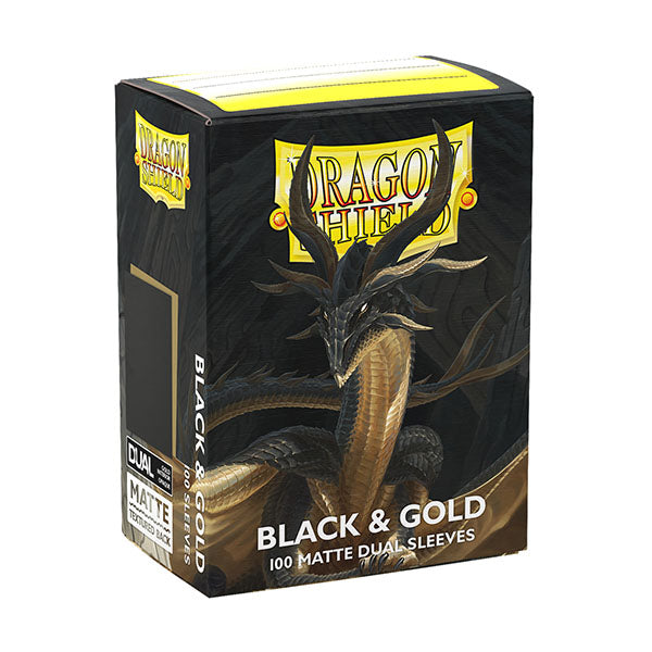 Dragon Shield Sleeves: Standard Matte DUAL- Black & Gold (100 ct.)