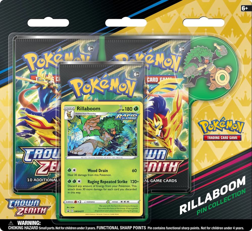 Pokemon TCG: Crown Zenith Pin Collection [Rillaboom] - SWSH: Crown Zenith (CRZ)