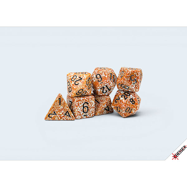 7-Die Set Speckled Dice: Rust