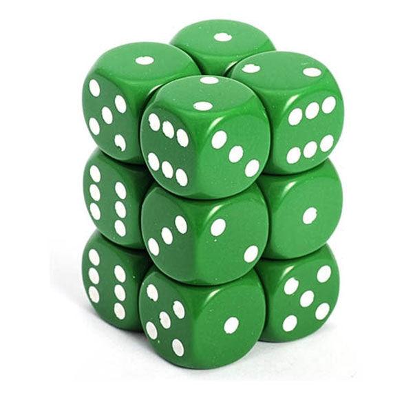 Chessex 12d6 Green/White Opaque