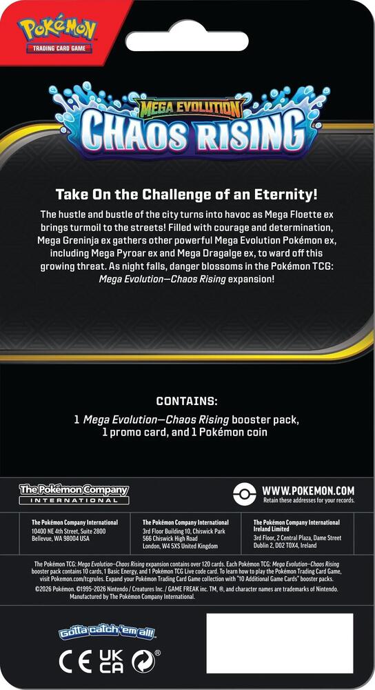 Pokemon TCG: Mega Evolution 04 Chaos Rising- Checklane Blister
