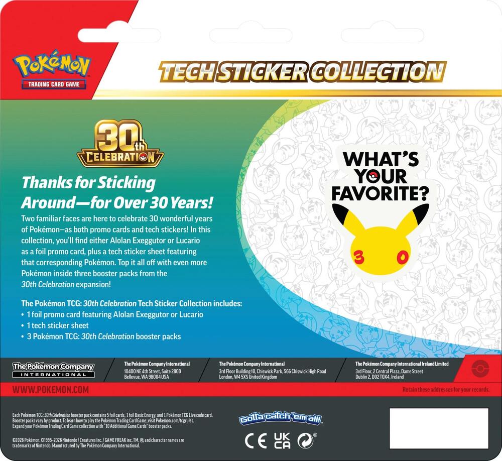 Pokemon TCG: 30th Celebration Tech Sticker Collection [Alolan Exeggutor]