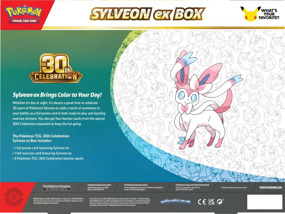 [PRE-ORDER] Pokemon TCG: 30th Celebration Sylveon ex Box