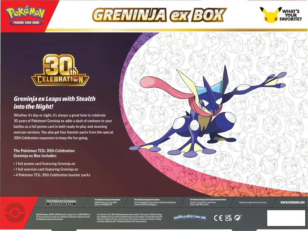 [PRE-ORDER] Pokemon TCG: 30th Celebration Greninja ex Box