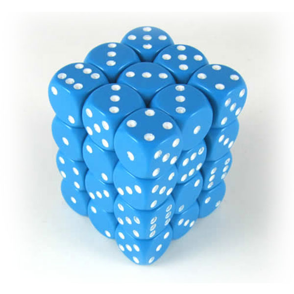 Chessex 36d6 Light Blue/White Opaque