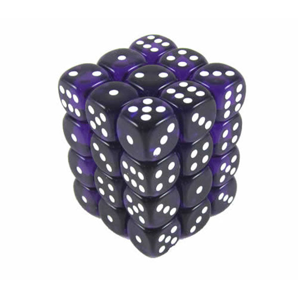 Chessex 36d6 Purple/White Translucent