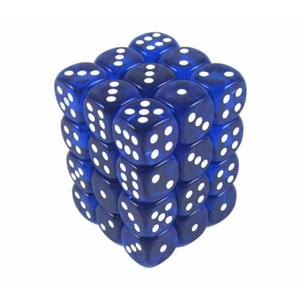 Chessex 36d6 Blue/White Translucent