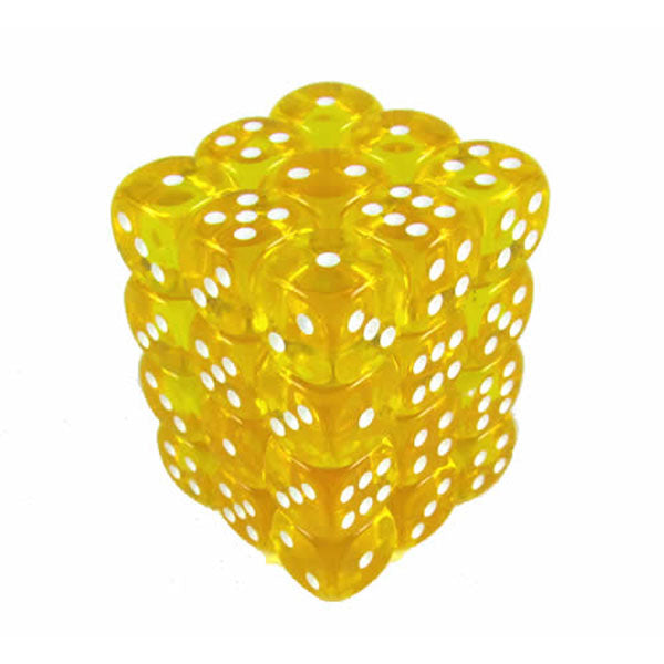 Chessex 36d6 Yellow/White Translucent