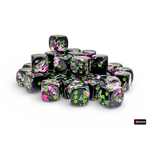 Chessex 36d6 Paintball/Green - Brushed