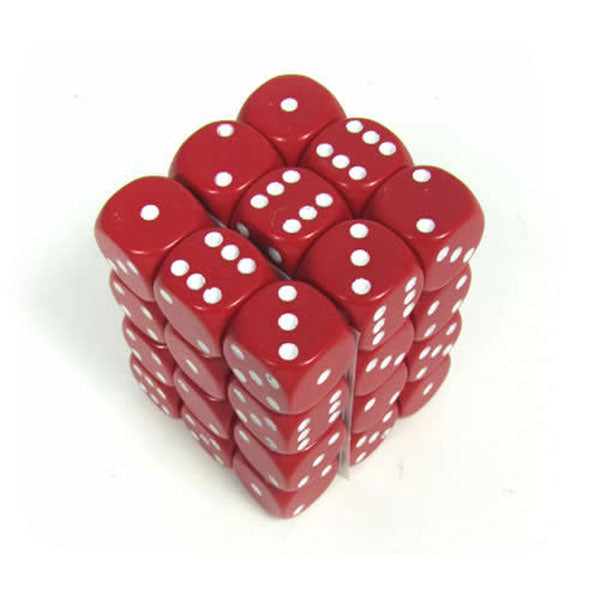Chessex 36d6 Red/White Opaque