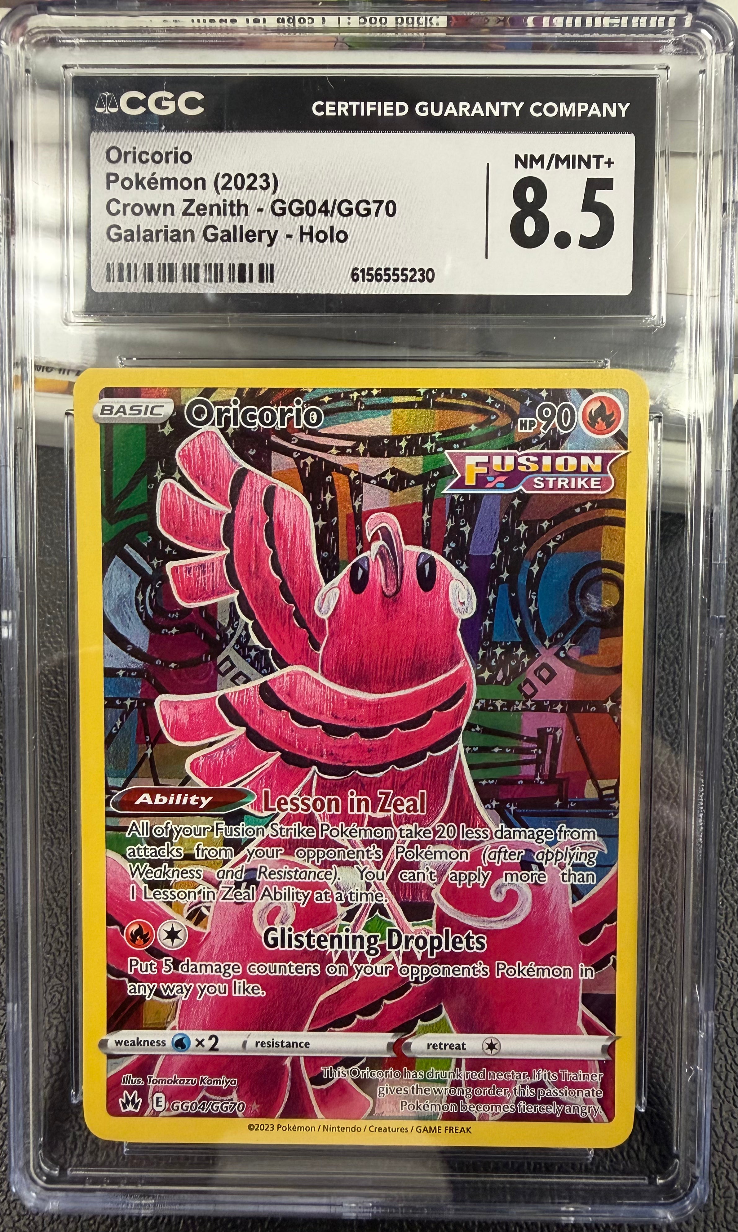 2023 POKEMON CROWN ZENITH EN GG04/GG70 - ORICORIO - CGC 8.5