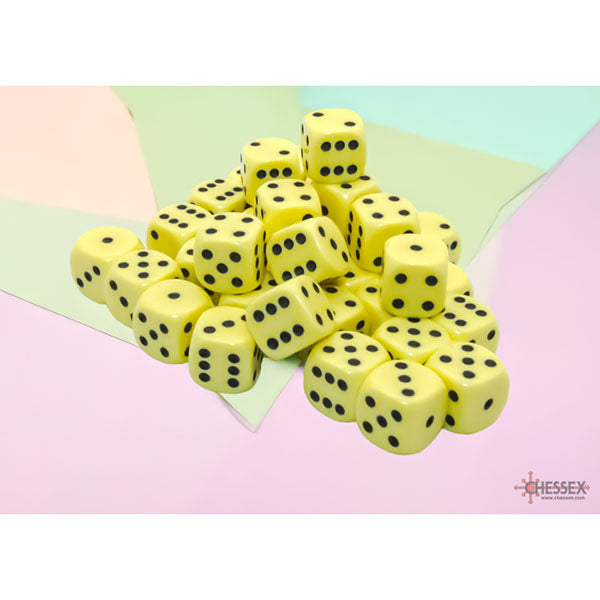 Chessex 36d6 Pastel Yellow/Black Opaque