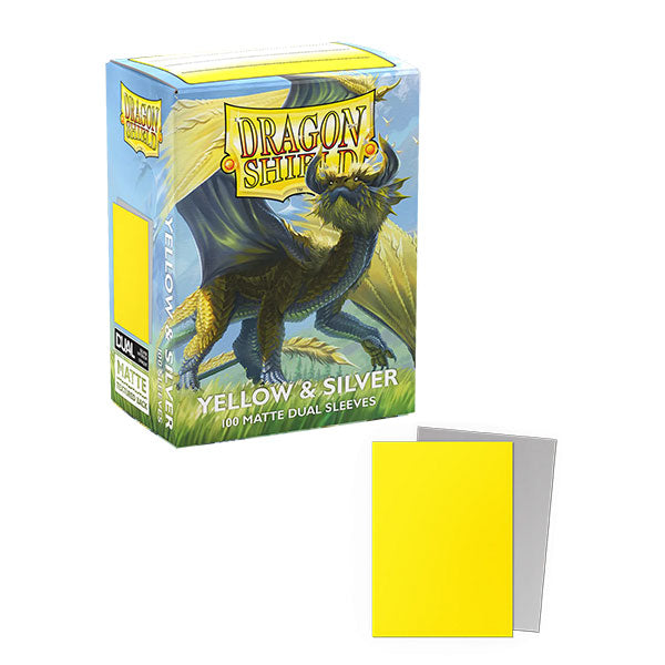 Dragon Shield Sleeves: Standard DUAL MATTE - Yellow & Silver (100ct)