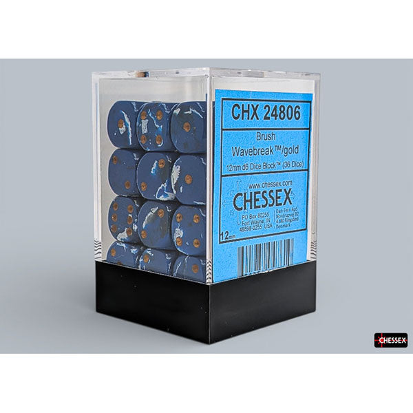 Chessex 36d6 Wavebreak/Gold - Brushed